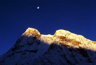 Moon over Annapurna South