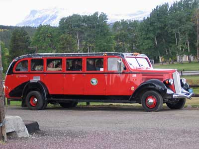 One of Glacier's Red Buses