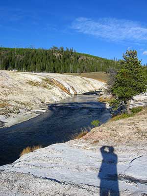 Howard photographing the Firehole River